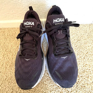 Hoka Bondi 8 Wide Black White Men's Road Running Shoes Sneakers 1123202-BWHT
